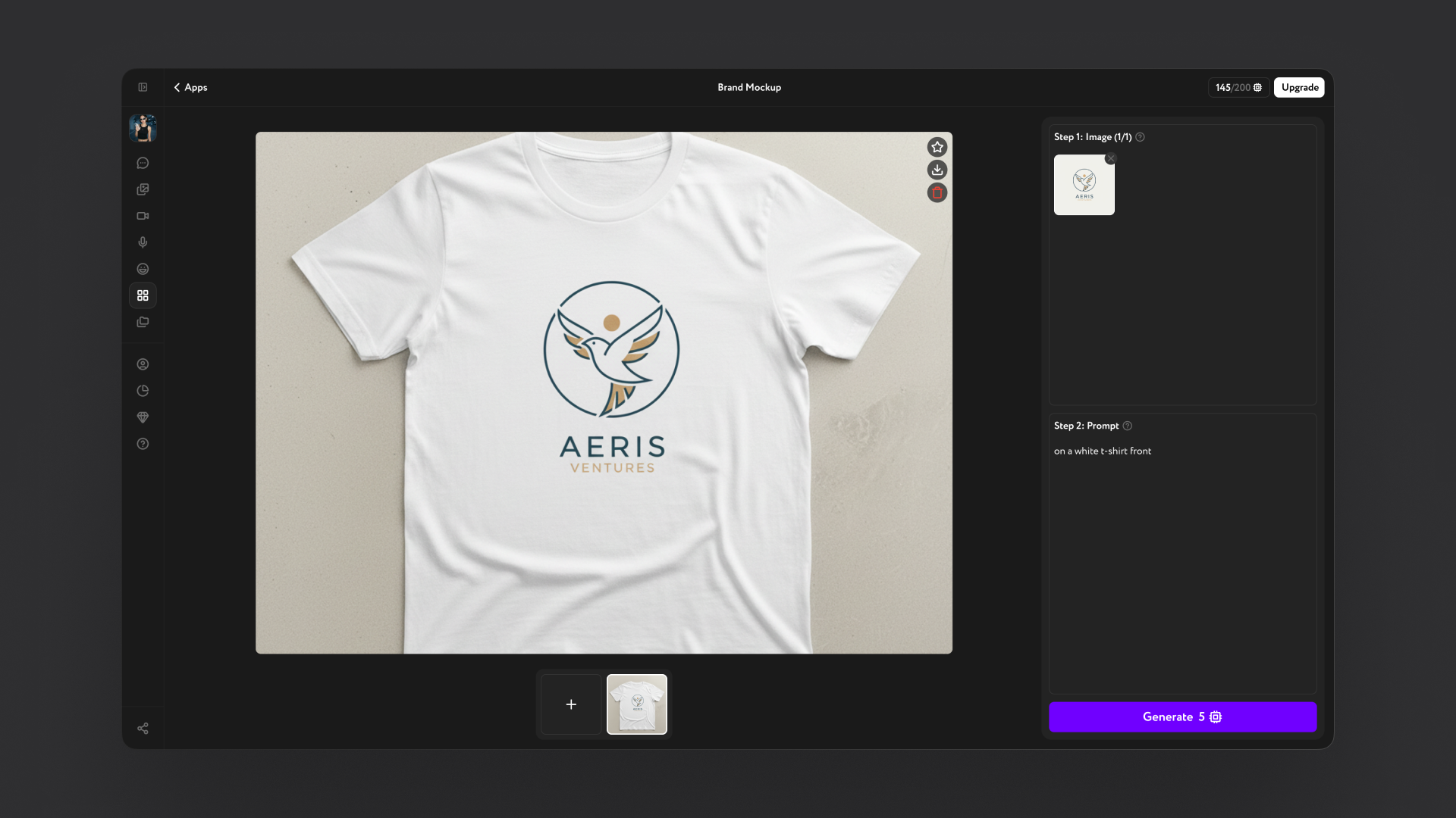 Сценарий Brand Mockup в Everypixel Workroom