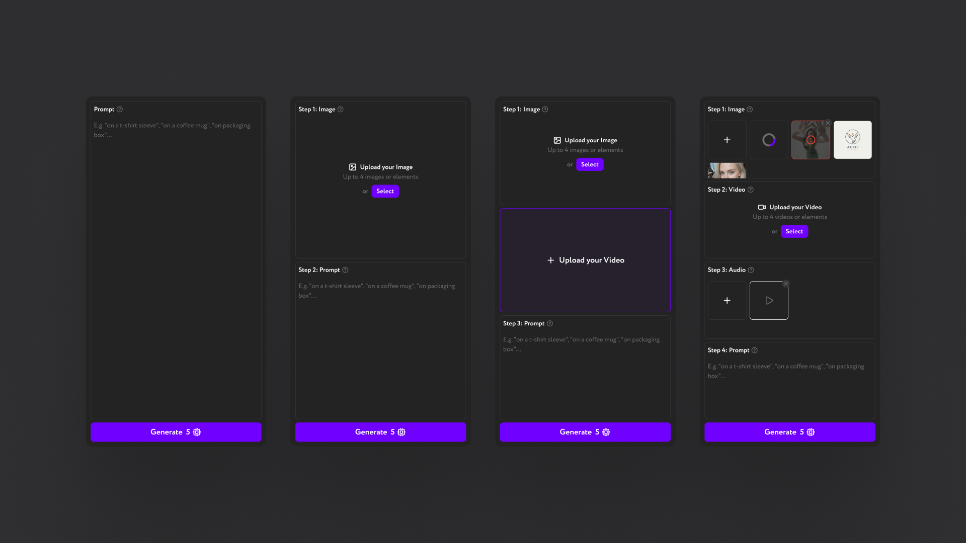 Компоненты и варианты сценариев Apps в Everypixel Workroom